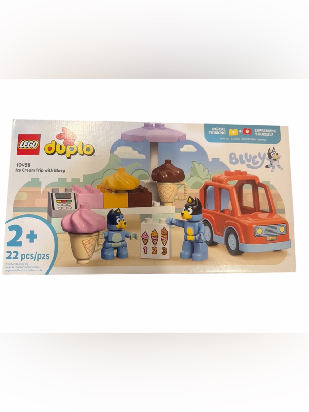 LEGO DUPLO Bluey Ice Cream Trip with Bluey - Toddler Toy For Boys and Girls